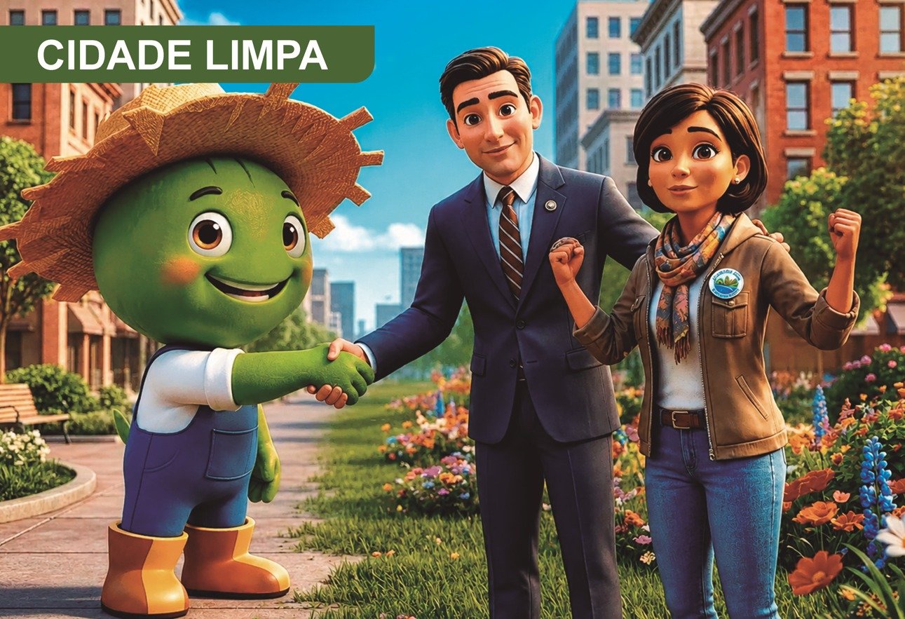 Mascote do G10 Bio em projeto municipal de cidade limpa